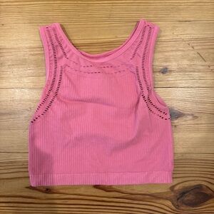 Anthropologie Cropped Pink Workout Tank